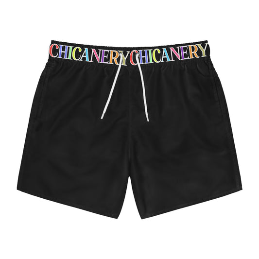 Chicanery™ Rainbow Swim Trunks (Black)