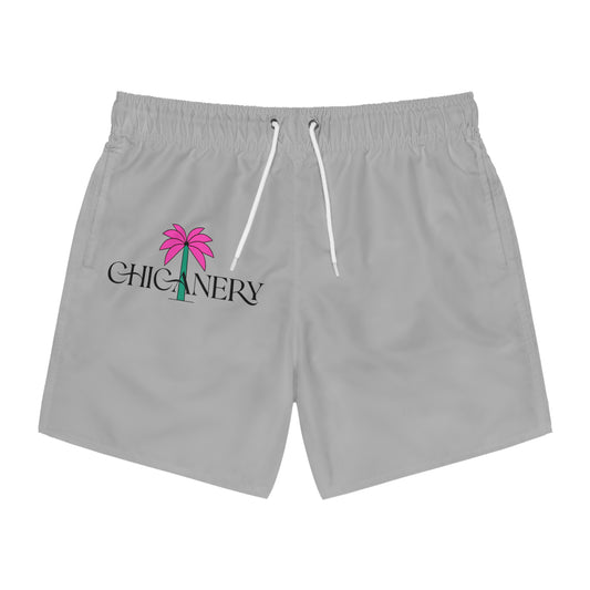 Chicanery™ Palm Swim Trunks (Light Grey)