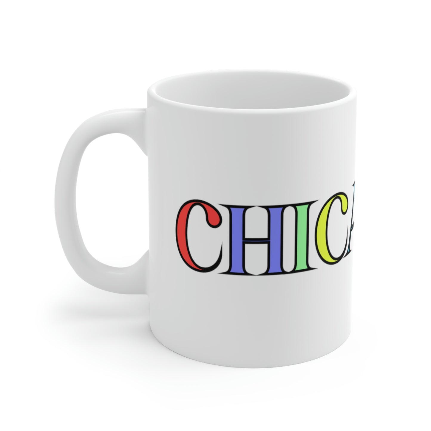 Chicanery™ Rainbow Ceramic Mug (White)