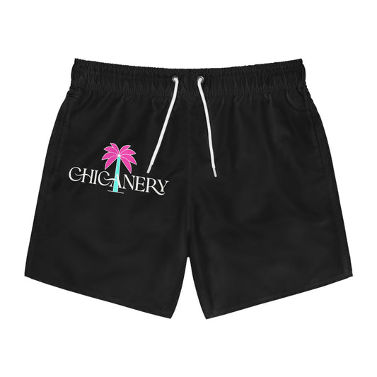 Chicanery™ Palm Swim Trunks (Black)