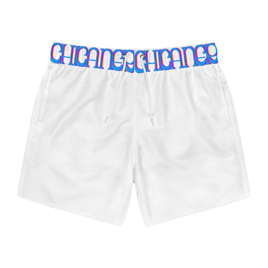 Chicanery™ Neon Swim Trunks (White)